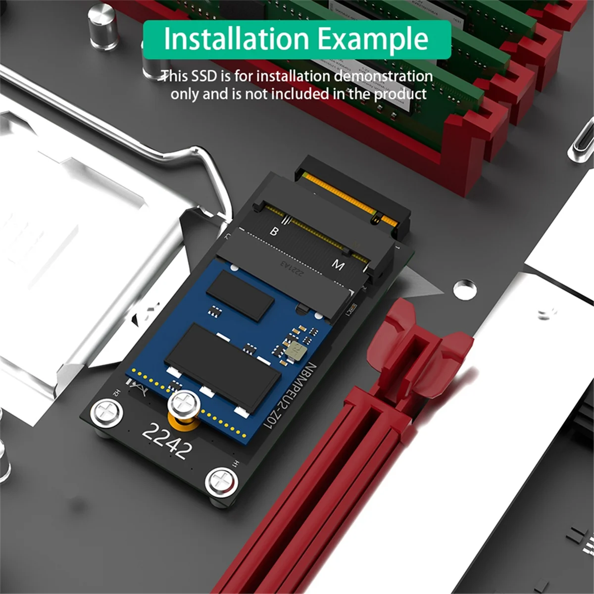 M.2 Nvme M-Key B + M 2230 Naar 2242 Verlenging Adapter Beugels Ssd Soild Harde Schijf Converter Frame Voor Desktop Computer