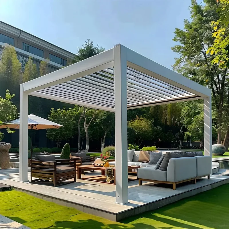 Sell Cnopy Terrace Roofing 3x6 Motorized Gazebo Beach Louver Slat Roof Outdoor Aluminum Pergola House