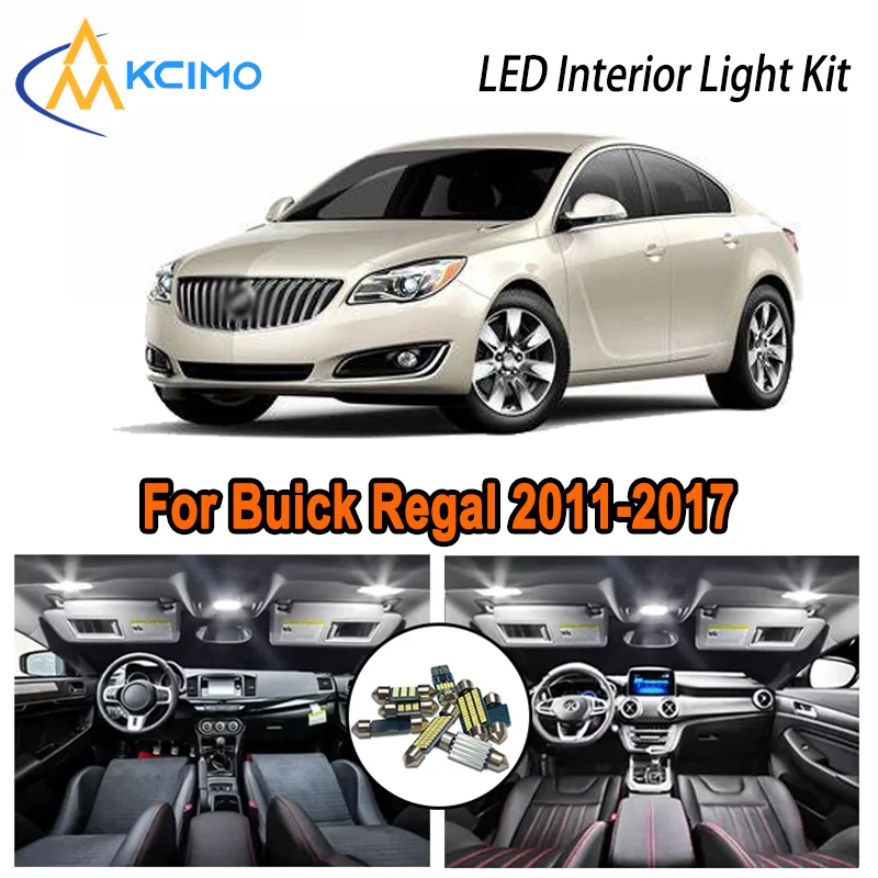 

For Buick Regal 2011-2017 2011 2012 2013 2014 2015 2016 2017 LED Interior Dome Map Trunk Light Kit Car Led Lamps Canbus No Error