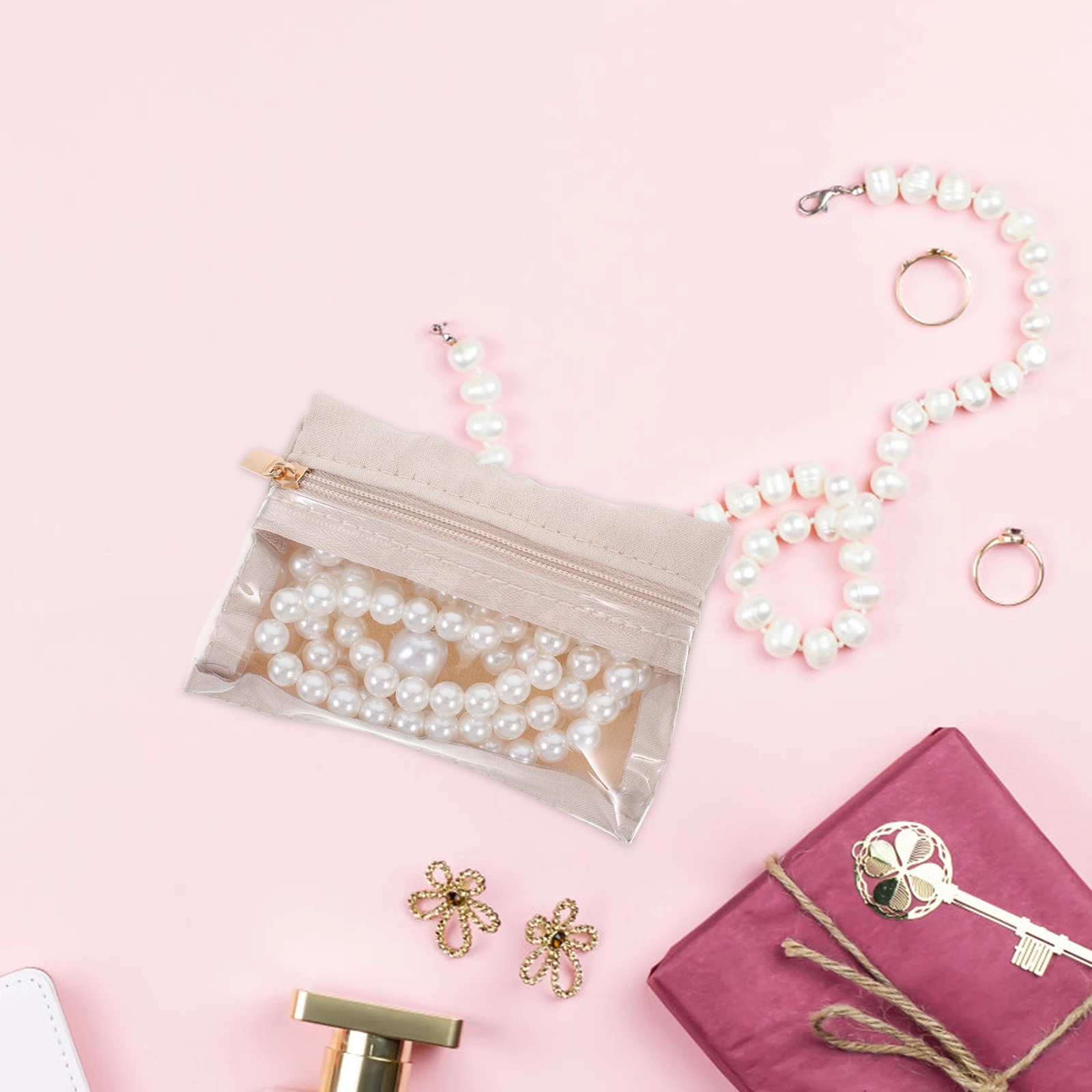 

6 шт., водонепроницаемые сумки-органайзеры для хранения ювелирных изделий, серьги, ожерелья, браслеты, портативные дорожные прозрачные маленькие сумки