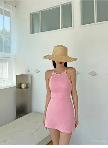 니트 원피스 수영복 드레스 여성 휴가 수영복 새로운 한국어 바디 슈트 Backless Monokini 섹시한 비치웨어 수영복 풀