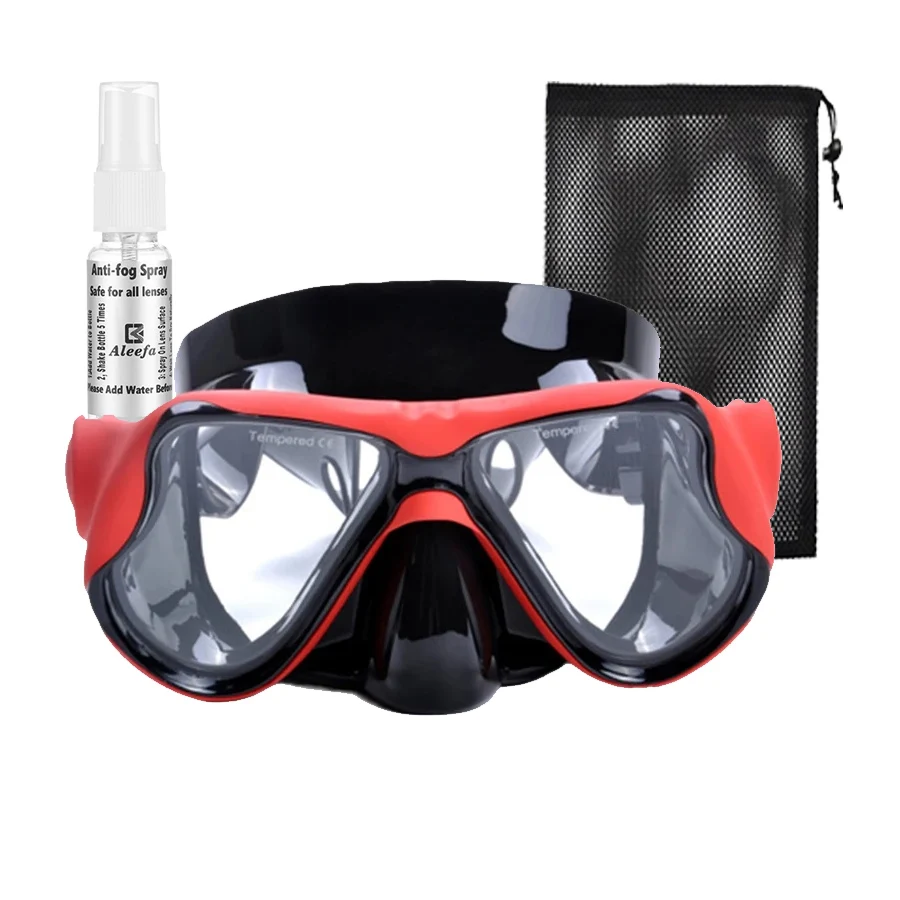 Myopia Diving Masks with Optical Resin Plastic Lenses and Silicone Frame