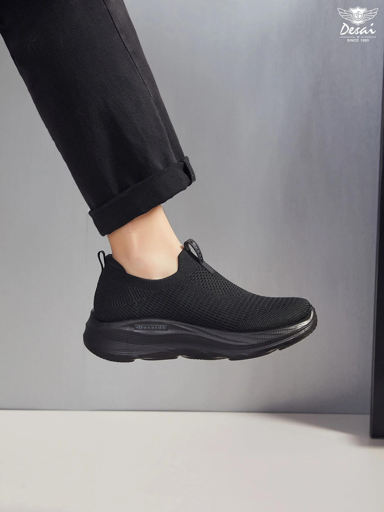 Desai Herren-Slipper mit breiter Passform, gestrickt, leichte Komfortschuhe für den täglichen Gebrauch. – Detail 4