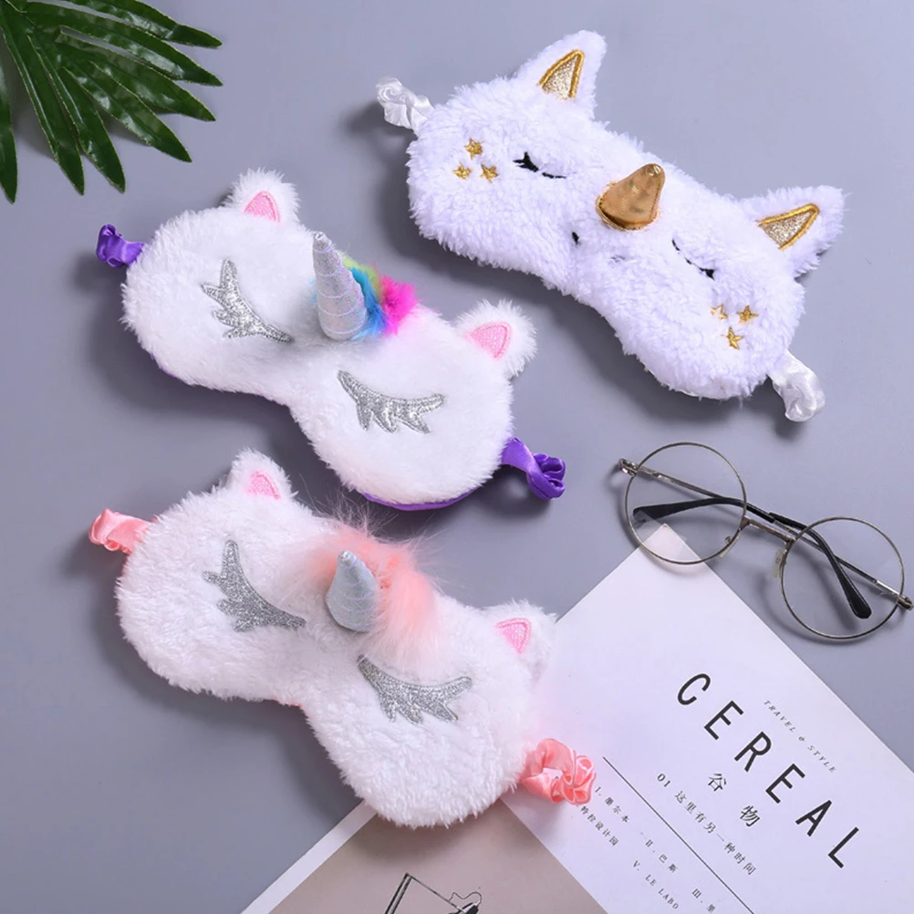 

5pcs Unicorn Eye Mask Sleep Mask For Women Girls Comfortable Washable Travel Flight Nap Stress Relief Soft Skin-Friendly