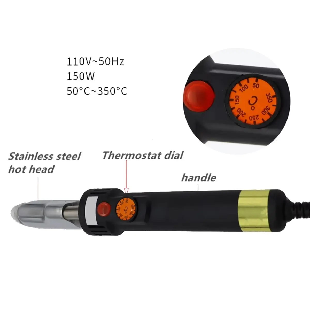 Small Iron Iron for Smoothing Sofa Leather Repair Doll Clothes Ironing Logo Transfer 50-350 Adjustable US Plug