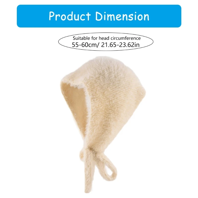 Ciepła czapka opaską na głowę Stylowa czapka szalikiem i chustą dzianiny dla dziewczynek każdym wieku