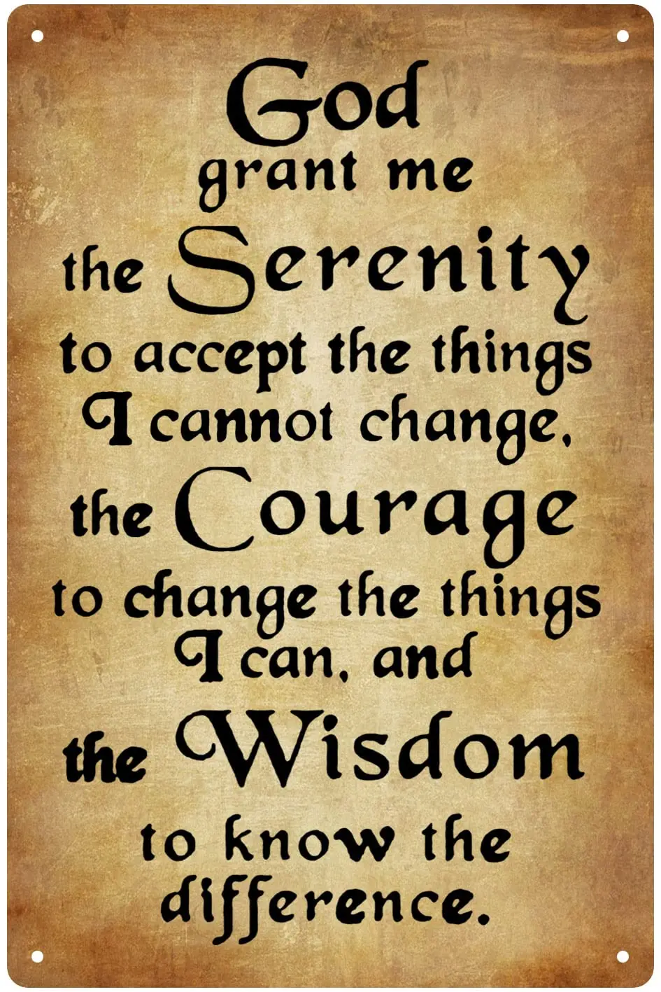 god grant me the serenity tin sign Vintage metal signs Christian Wall Art Serenity Prayer sign