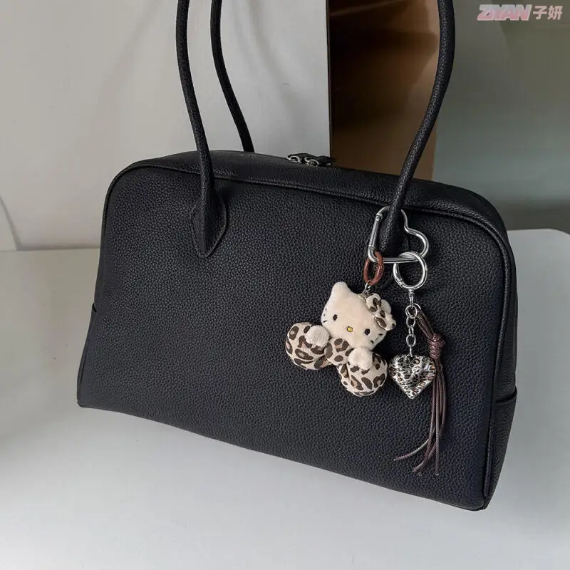 Hello Kitty hecho a mano lindo patrón de leopardo juguete de peluche Otoño Invierno muñecas correa de teléfono llavero decoración bolsa colgar regalo para niñas