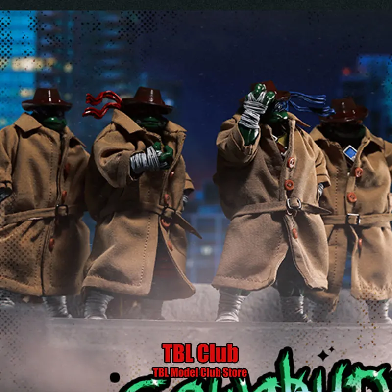 

JOYTOY 1/18 Scale TMNT Flip Collar Long Lace Up Windbreaker Jacket Michelangelo Donatello Clothes For 10.6CM Action Figure Doll
