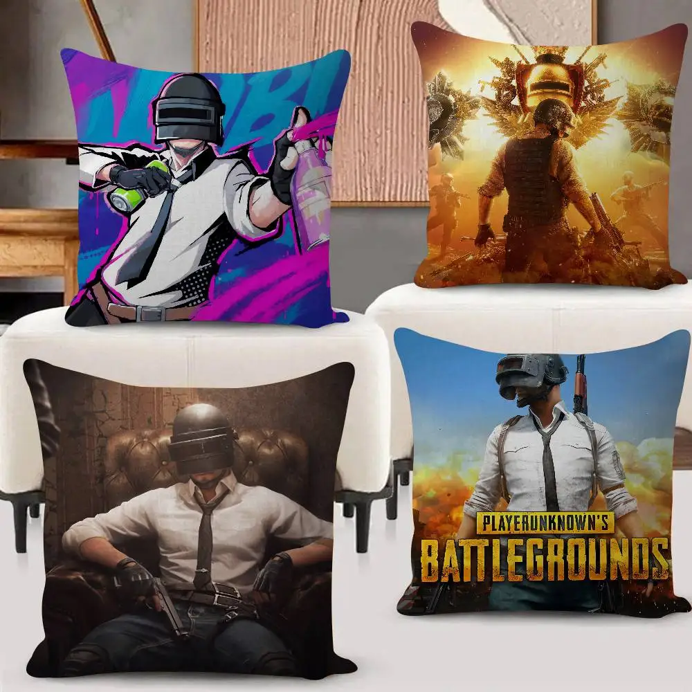 P-PUBG Game Pillow Case For Sofa Decor Car Office Room Printing Cushion Cover Decorations And Protector