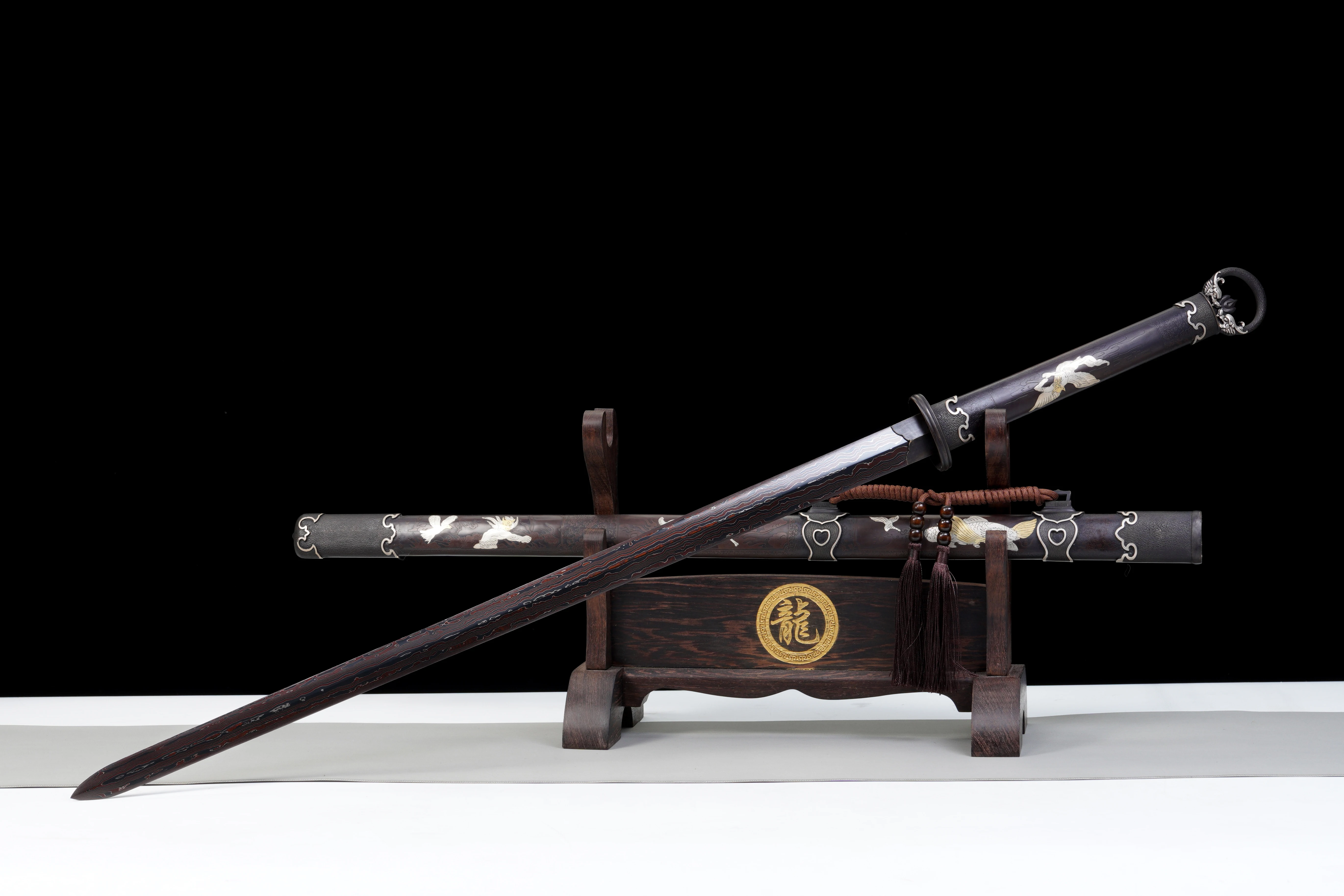 Medieval replica of the Malaysian leather-steel folding twisting sharp samurai sword katana full tang combat readiness weapons view 5
