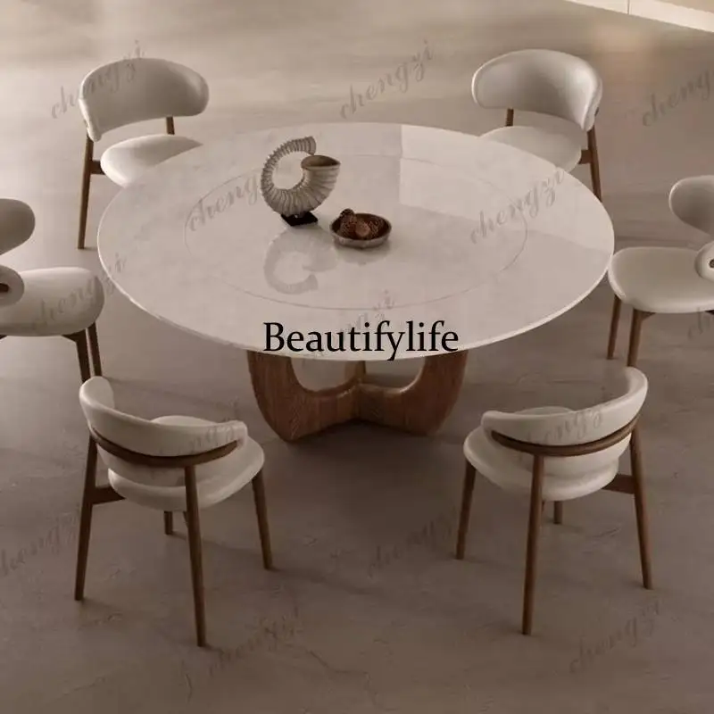 K182 Rotating Round Dinner Table Kitchen Minimalist Lounges Luxury Dining Table Island Conference Muebles Para Hogar Furniture H