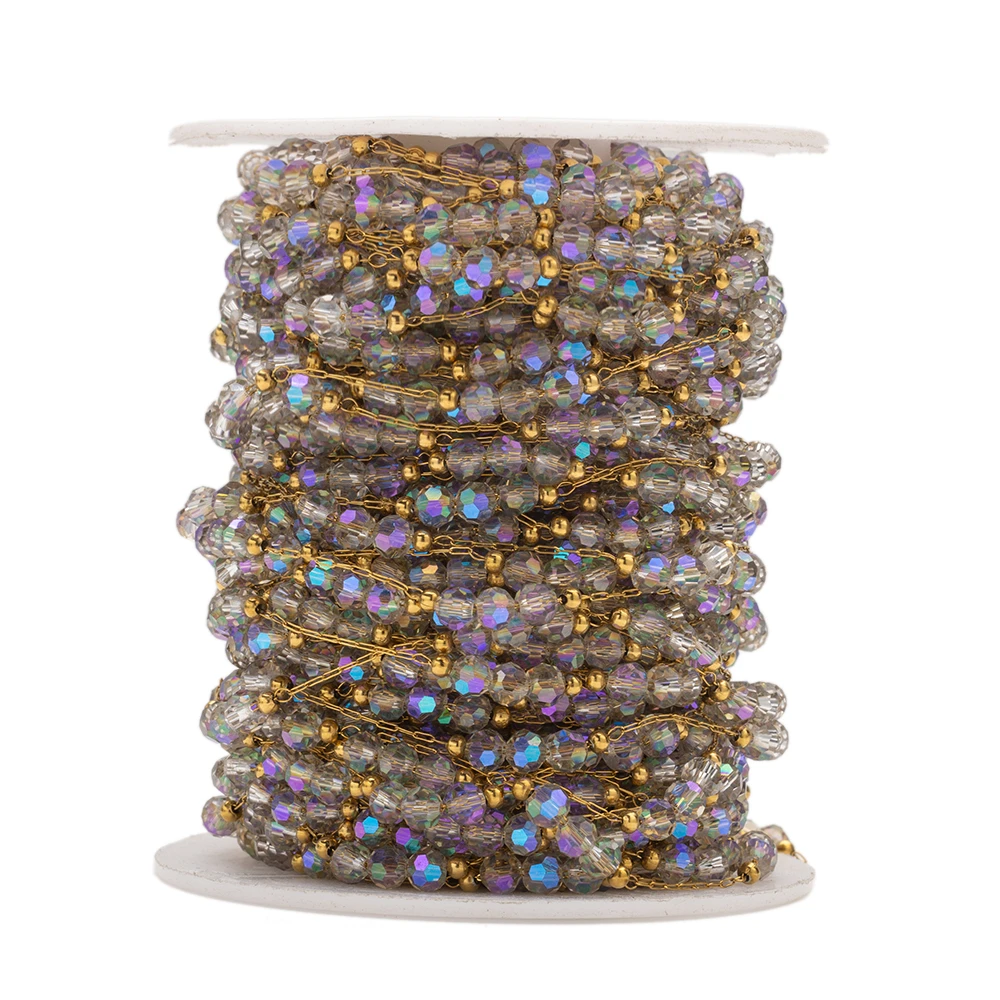 1Meter Stainless Steel Colorful Crystal Beading Chain  for DIY Handmade Necklaces Bracelets Jewelry Making Supplies Accessories image 4