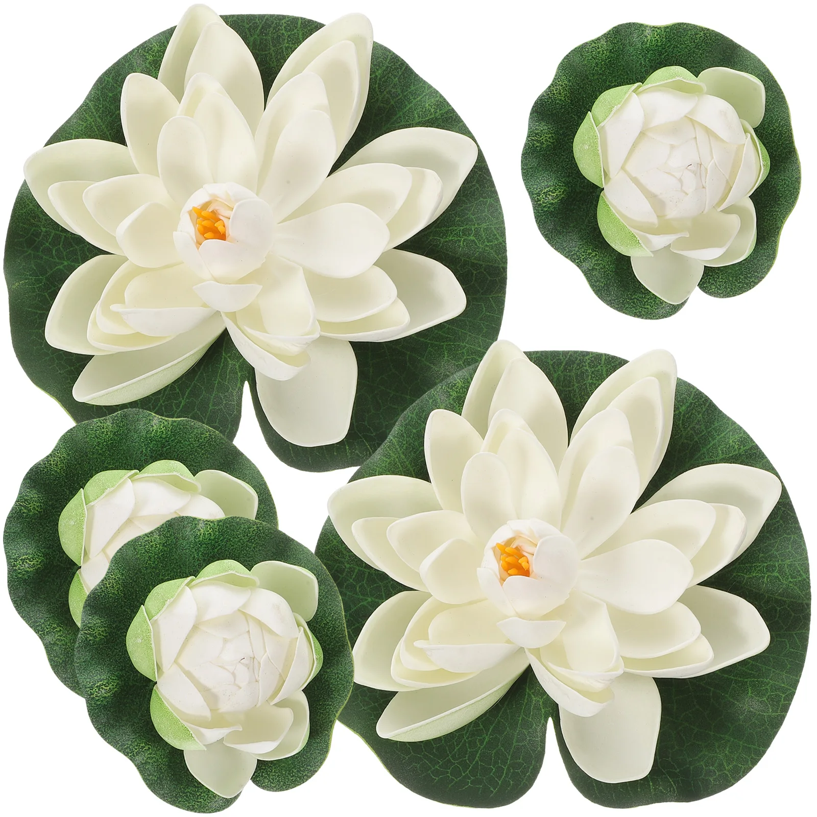 

5 Pcs Simulated Lotus Leaf Water Lily Lifelike Shape Pond Plants Pool Decor Lilies Decoration Flower Flowers