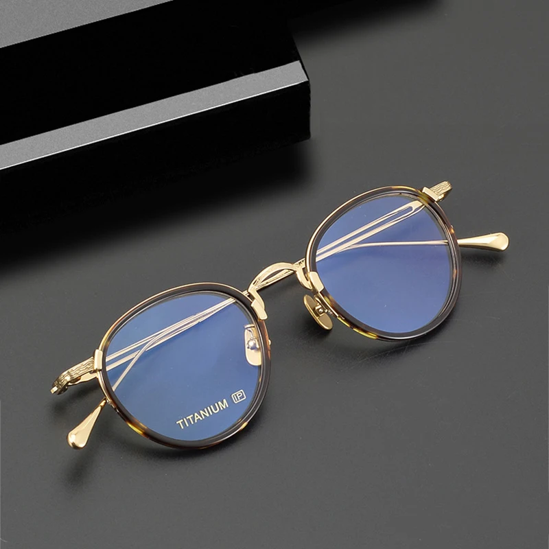 

Retro Round Geometric Design Men's and Women's Ultra Light Titanium Reading Glasses Prescription Eyeglasses Frame Eyewear