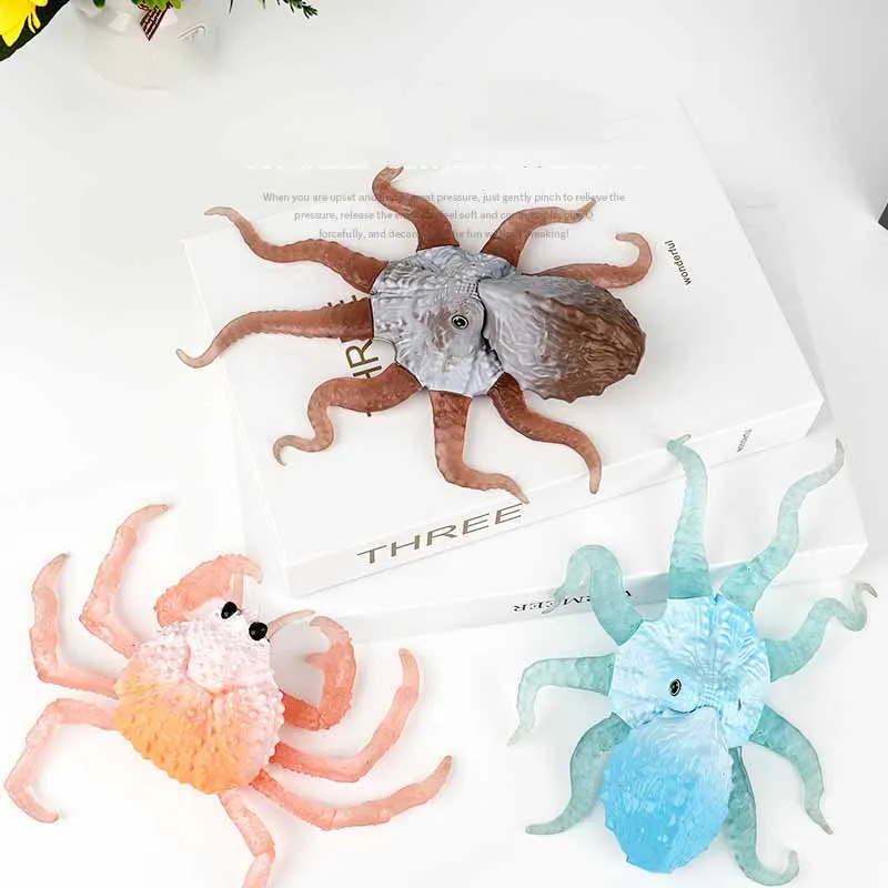 

Novelty Simulation Crab Spider Octopus Stretching Pinch Music Fidget Toy Kids Decompression Prank Spoof Toys Desktop Ornaments