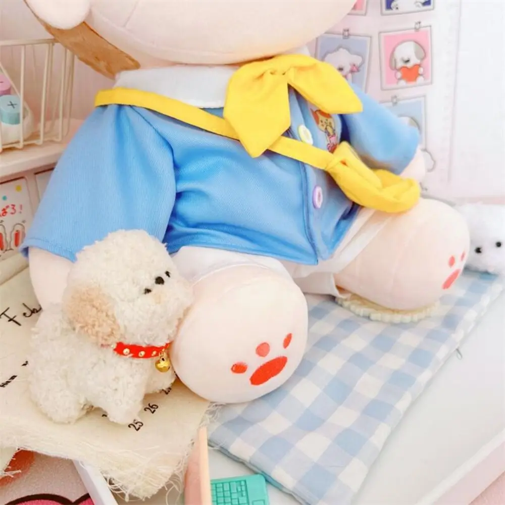 4Pcs/Set School Uniform 40cm Cotton Doll‘s Clothes Messenger Bag DIY Dress Up Idol Plush Doll Clothes Shirt Multicolour