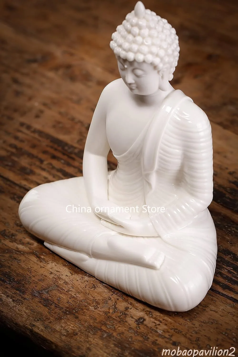 6 Inch Ceramic Small White Buddha Statue Home Decor Meditation Buddha