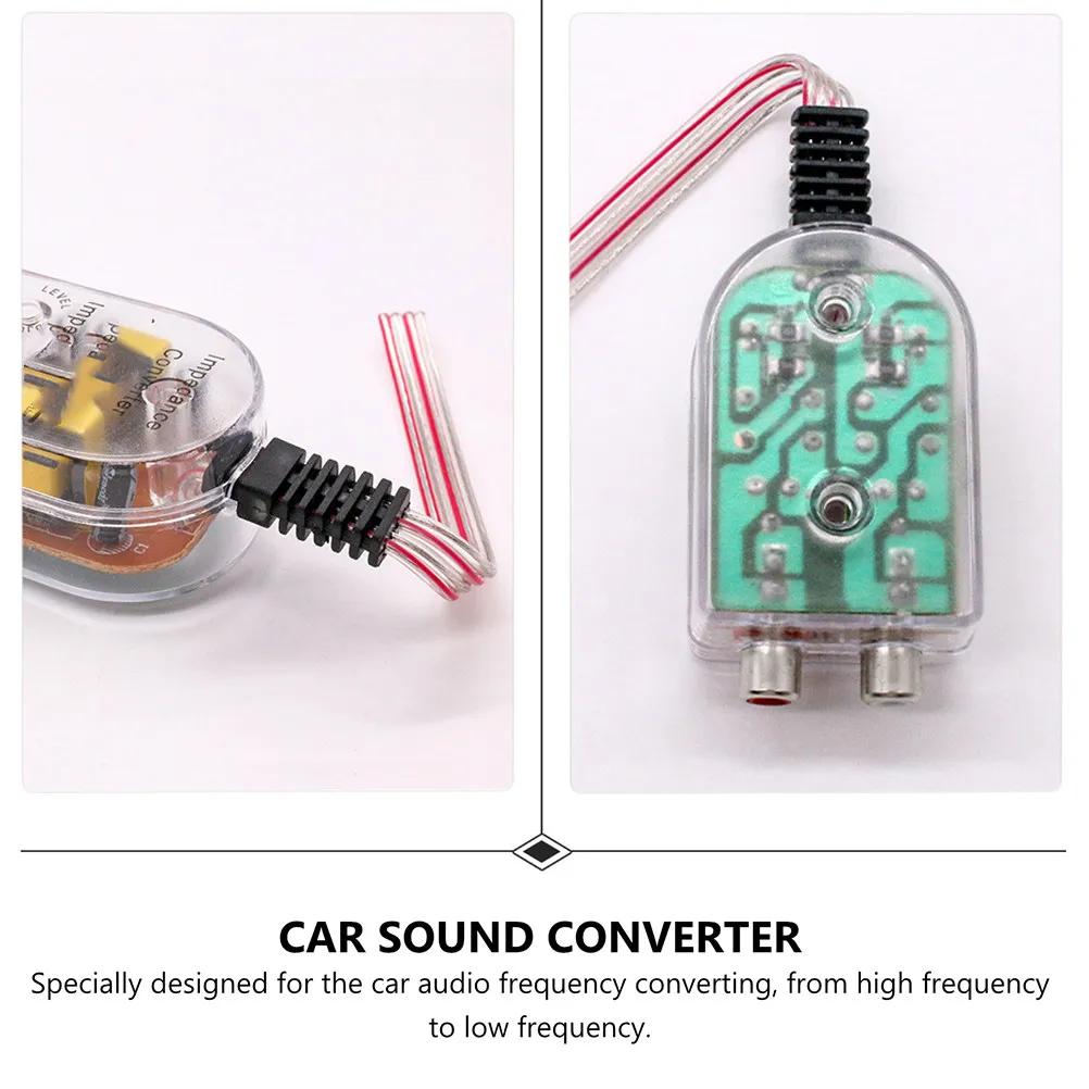 2Pcs Car Audio Converter Device High Frequency Low Frequency Sound Transferring Adapter for Car Trumpet Wiring Audio Jack