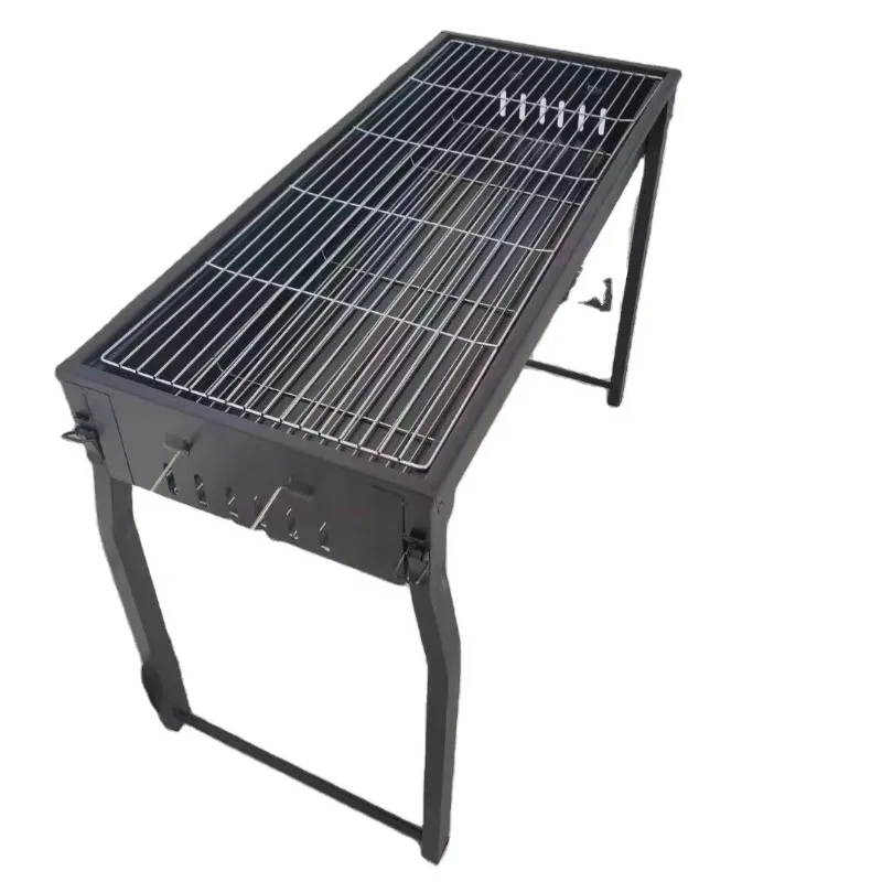BBQ Grill Outdoor Charcoal Barbecue Pit Terrace Backyard Smoker Anti-scalding Handle Camping Cooker