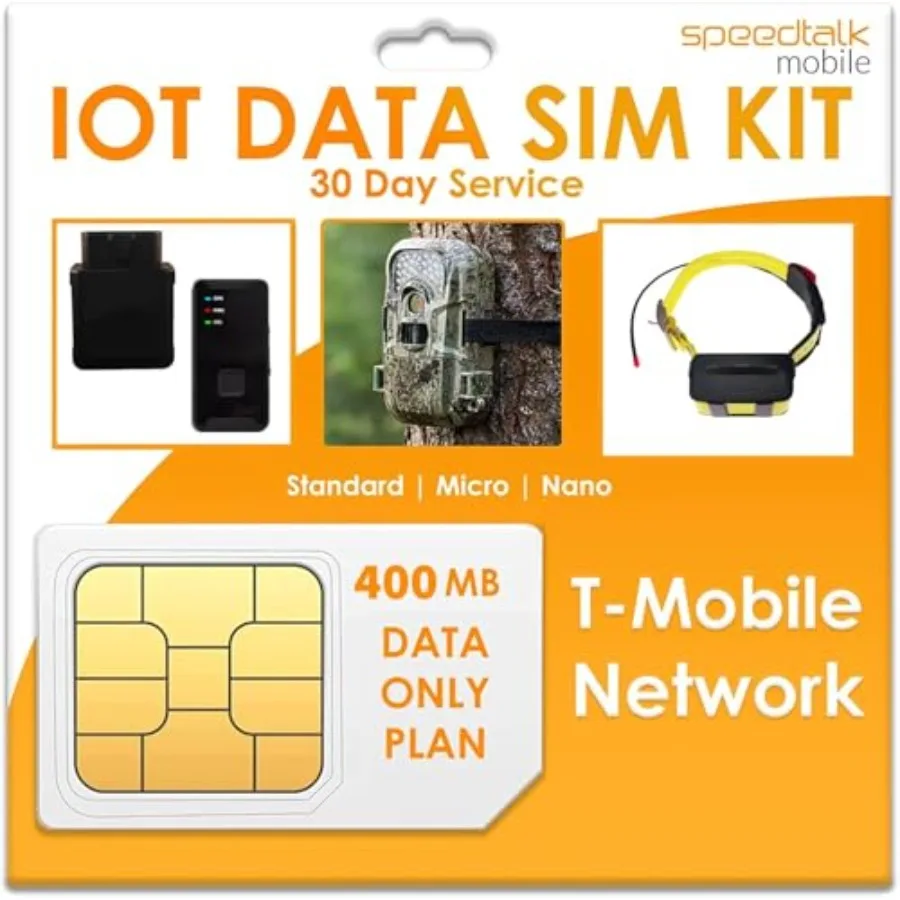 

Data Only SIM Card Kit - 400MB 4G LTE WiFi Hotspot MiFi Modem Internet Router Pay As You Go No Contract 3 in 1 Simcard - Standa