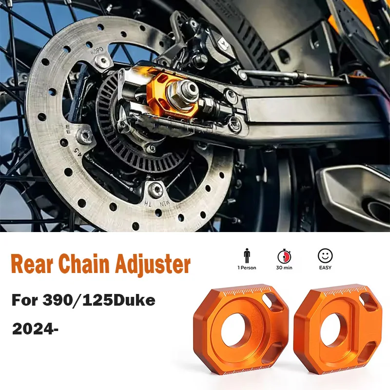 

Новый для Duke 390 DUKE 125 390Duke 125Duke 2024 2025 мотоциклетный регулятор задней цепи, ползунки, оранжевый с комплектом логотипа