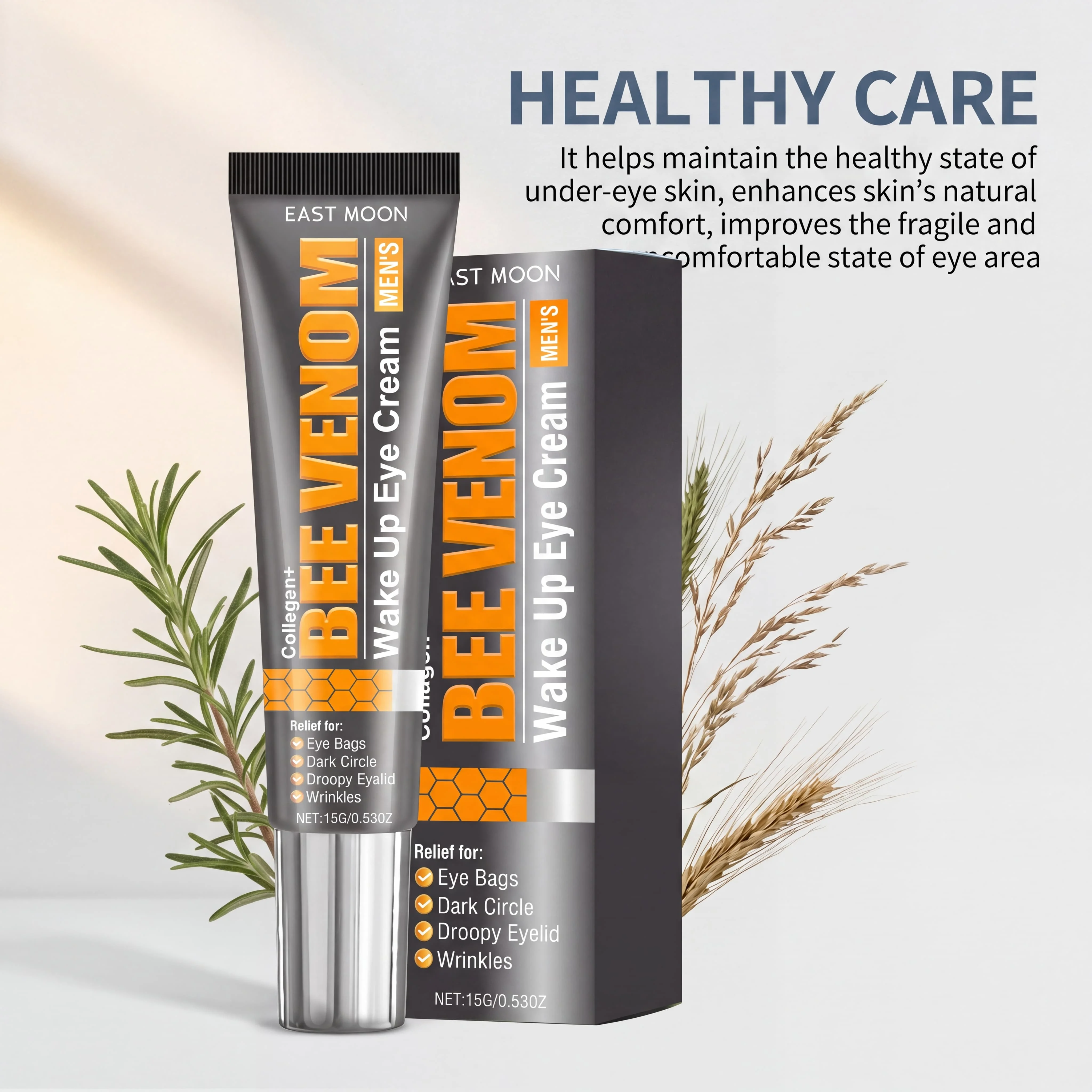 Bee Venom Eye Cream for Wake up with Collagen Reduces Eye Bags Dark Circles Firm Eye Contour Fast Absorb Eye Cream