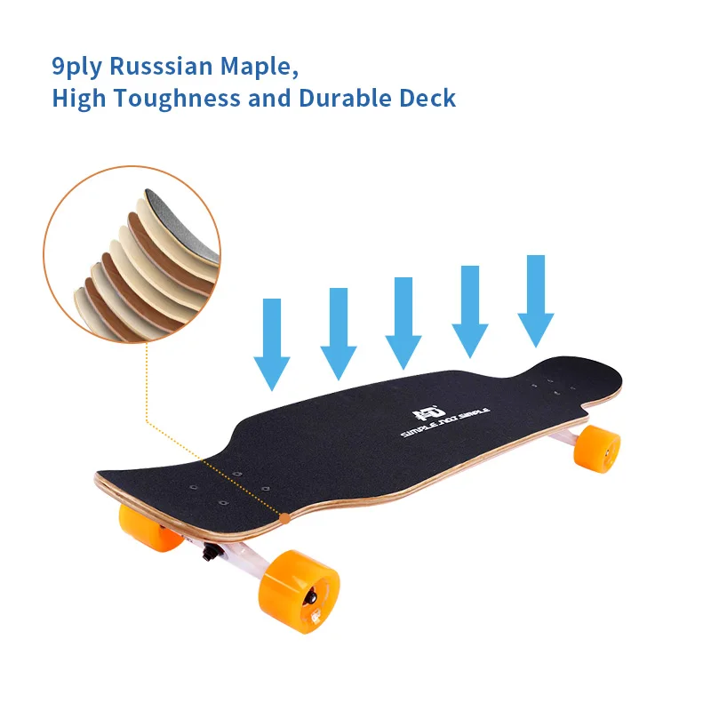 Free Samples Longboard Skate Custom Printed GriptapeWaterproof Custom Skateboard Longboard with High Quality PU Wheels