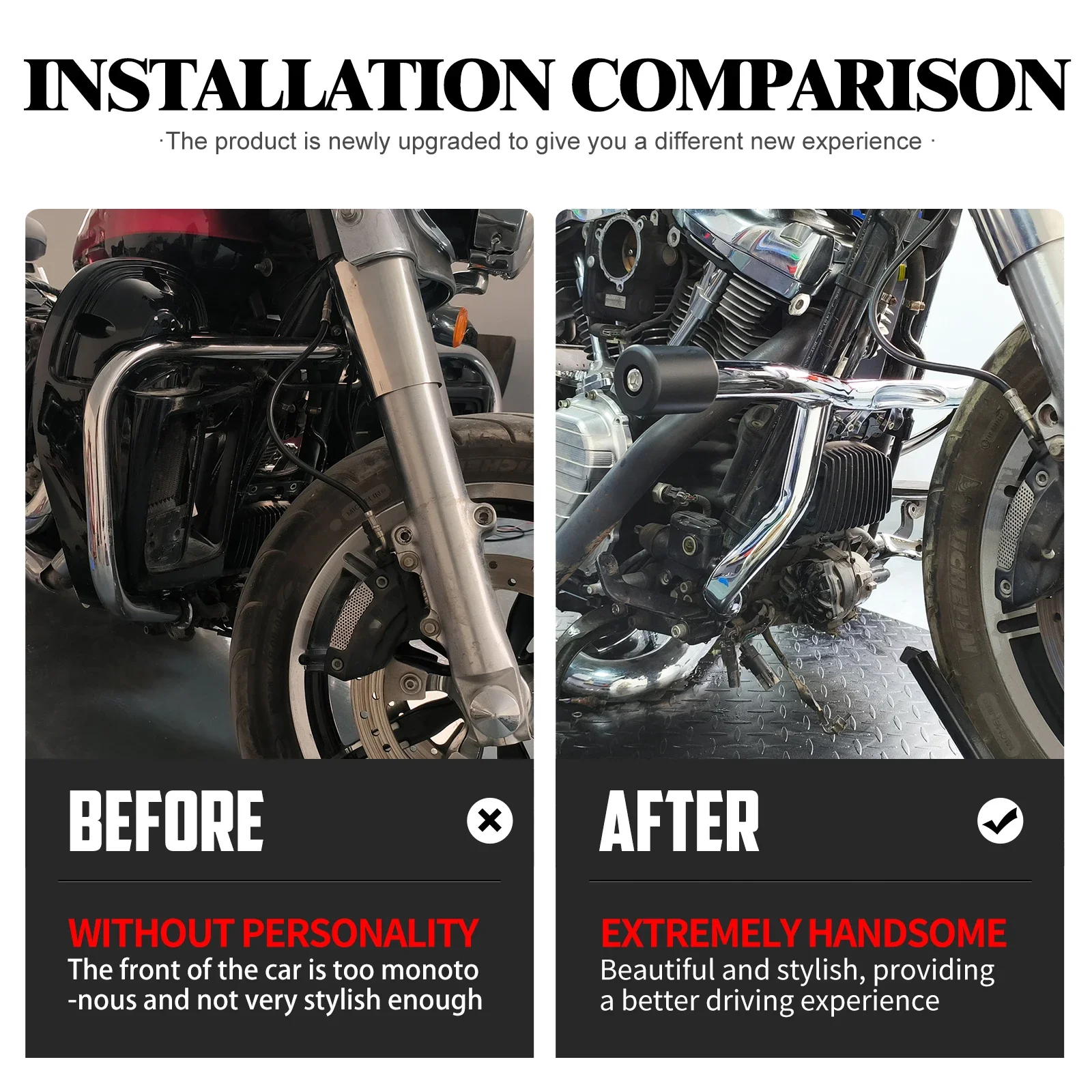 Motorcycle Highway Engine Guard Flat Out Crash Bar Front Falling Protection For Harley Touring Street Glide Road Glide 2014-2025