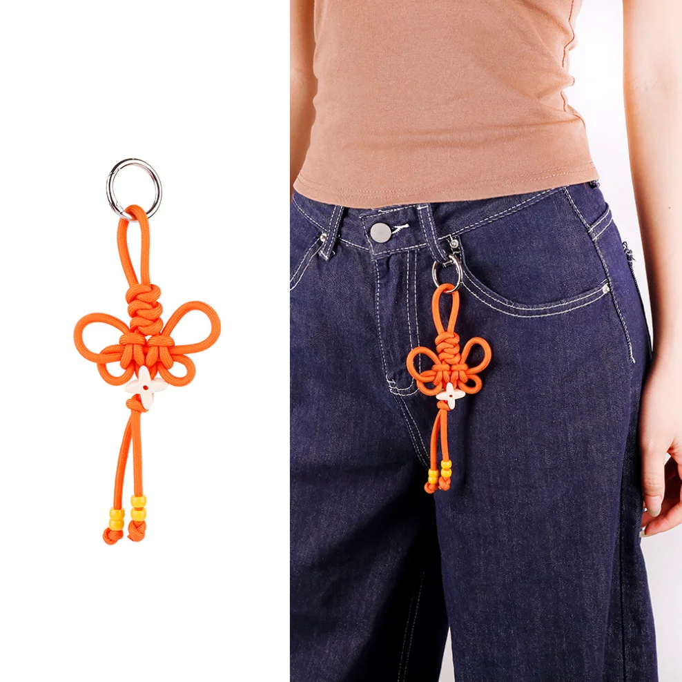 

Handwoven Chinese Knot Keychain Car Bag Ornament Accessories Festive Creative Hanging Pendants Jewelry Accessories