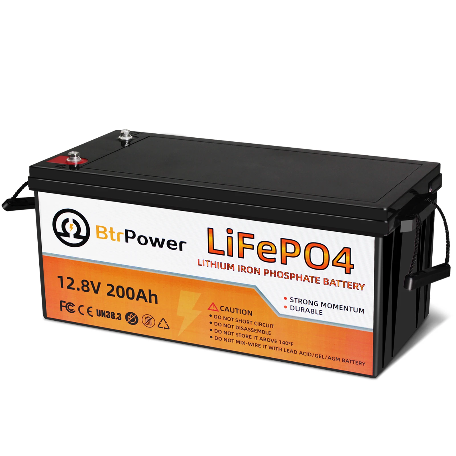 

12V 200Ah Deep Cycle LiFePO4 Battery Lithium Iron LiFePO4 battery,Built-in 100A BMS and 4000-7000 Cycle,with 2560W Power .