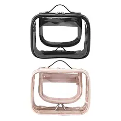 Clear Cosmetic Bag Large Capacity Wear Resistant PVC Transparent Storage Bag for Hand Luggage Gifts Daily Use Indoor Hairpins