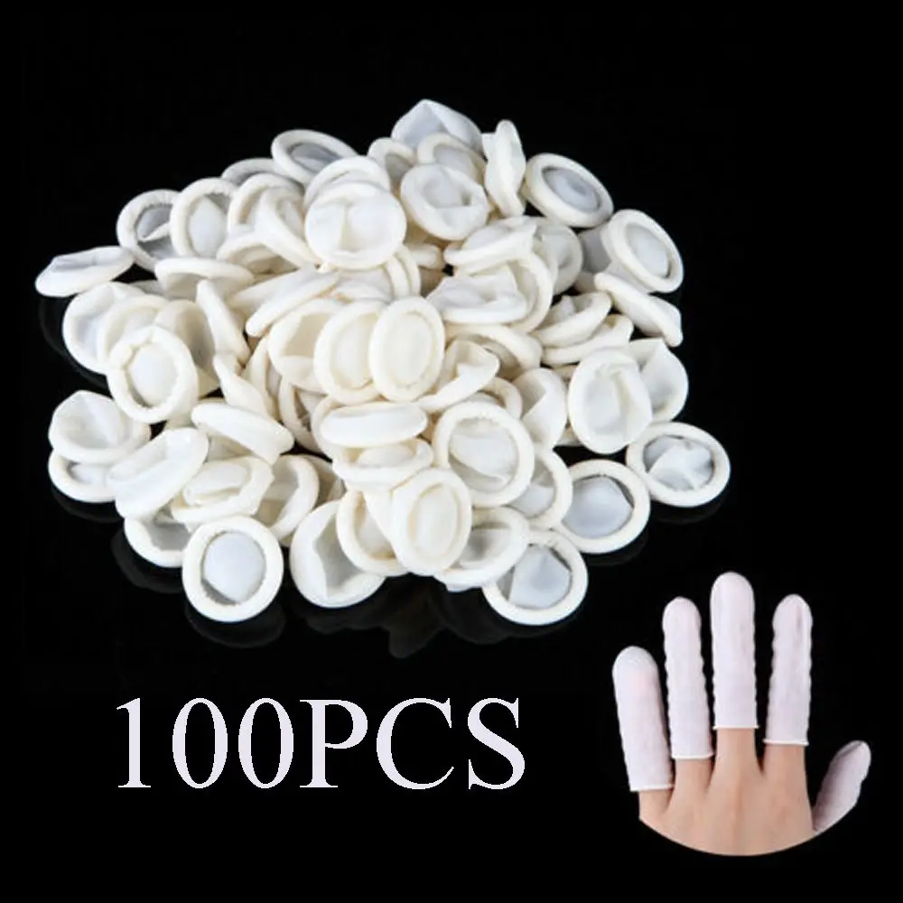 100PCS Non-slip Fingertip Protective Latex Finger Cover Finger Cots Protector Gloves Rubber Gloves