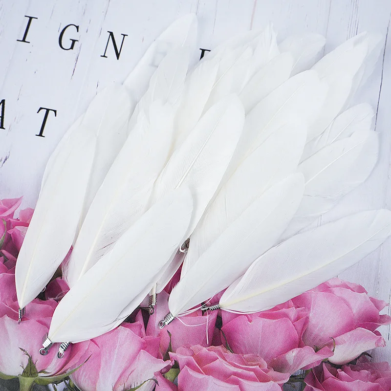 Natural Goose Feather Charm Tassel Pendants for Crafting Feather Charms for Earring Making DIY Decoration Jewelry Accessories