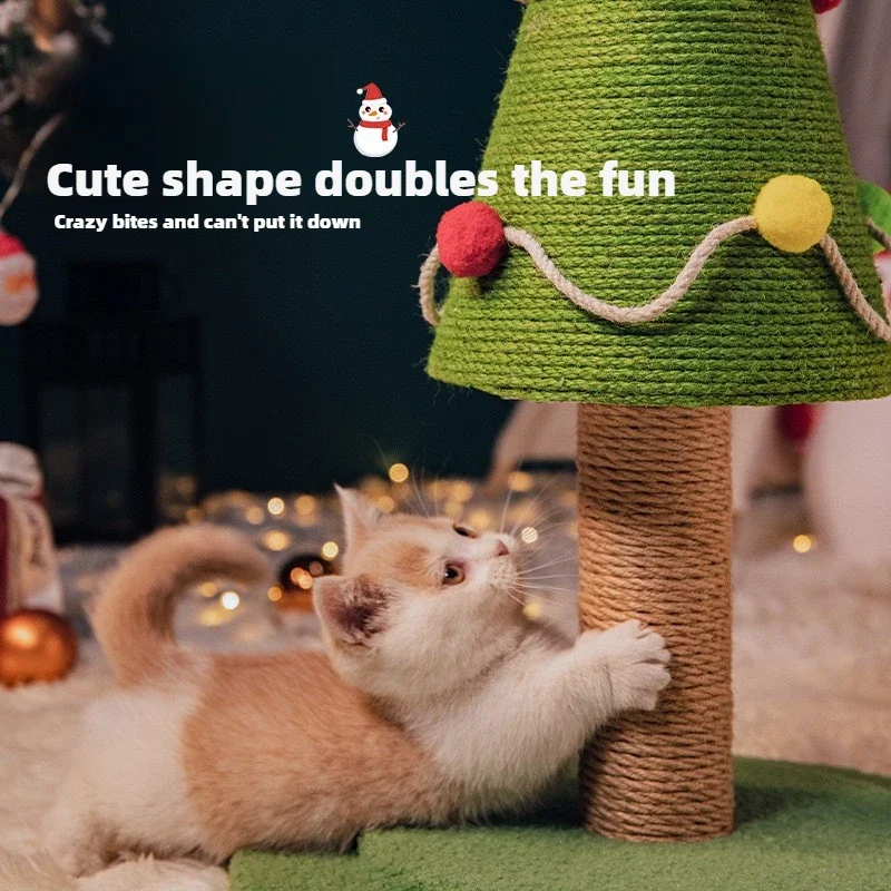 Cat climbing frame Christmas tree cat scratching board Climbing tree grinding claws Solid wood litter Cat scratching frame Sisal