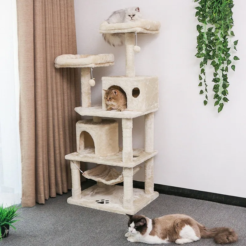 Large cat climbing frame Multi-layer cat nest Integrated cat scratching column