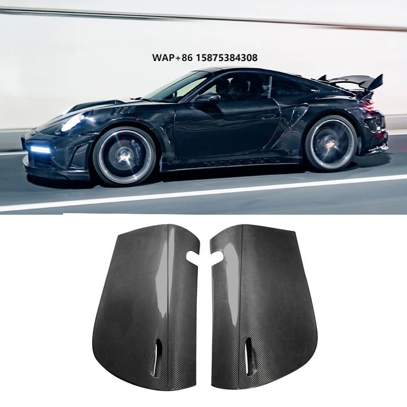 For Porsche 992.1 Real Dry Carbon Fiber Outside Door Panel Cover Car Exterior Parts Body Kit