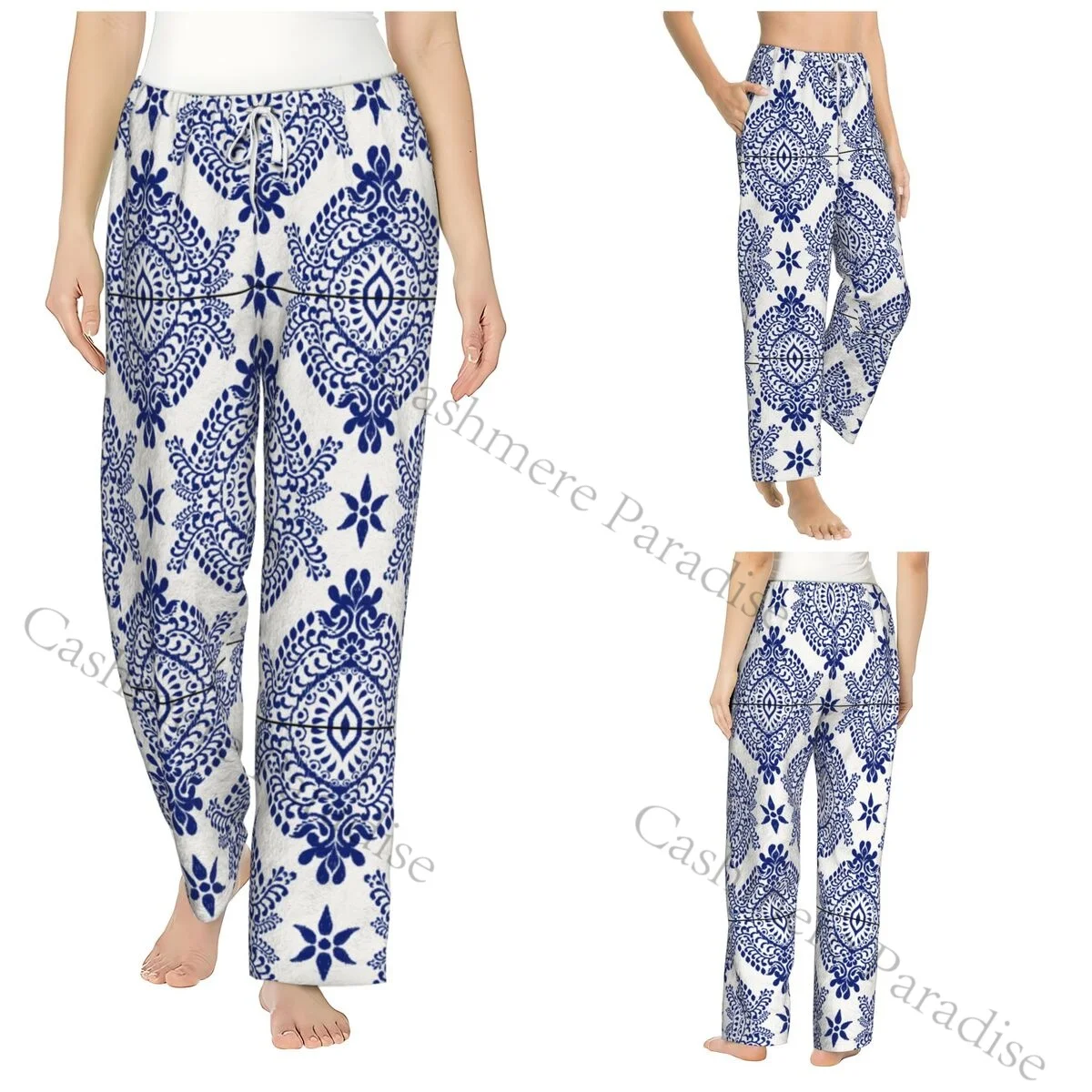 

Aztec Style Baroque Women Sleep Pants Warm Flannel Lounge Pants for Winter Nights