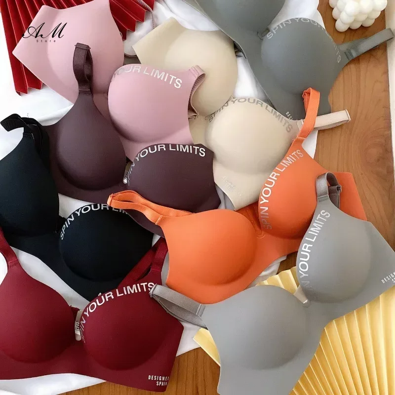Fashion Women Seamless Bra Sexy Push Up Bralette Underwear Wireless Female Adjusted-straps Lingerie Letter Pattern Bras image 4