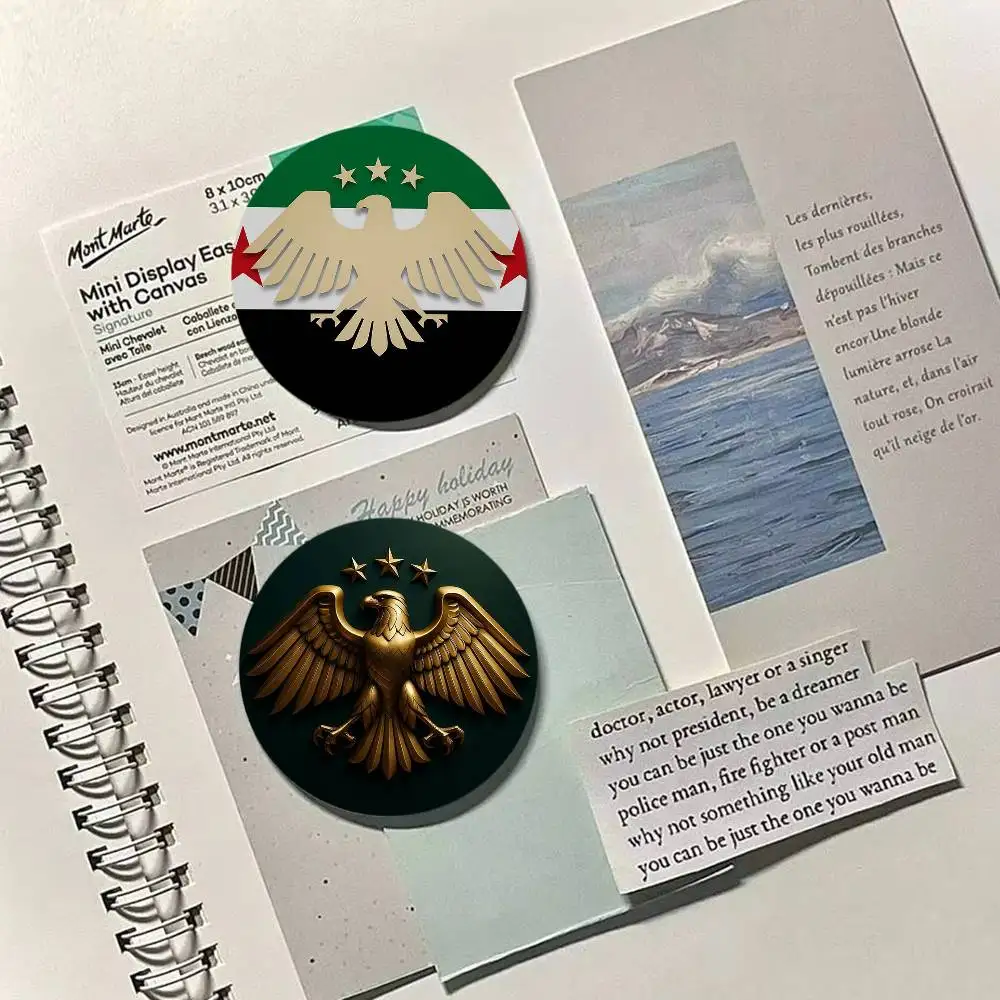 Eagle Syrian New 2025 Logo Flag Badges Round Exquisite Badge Brooches Creative Pins For Clothes Hat Backpack Gift Accessories view 3