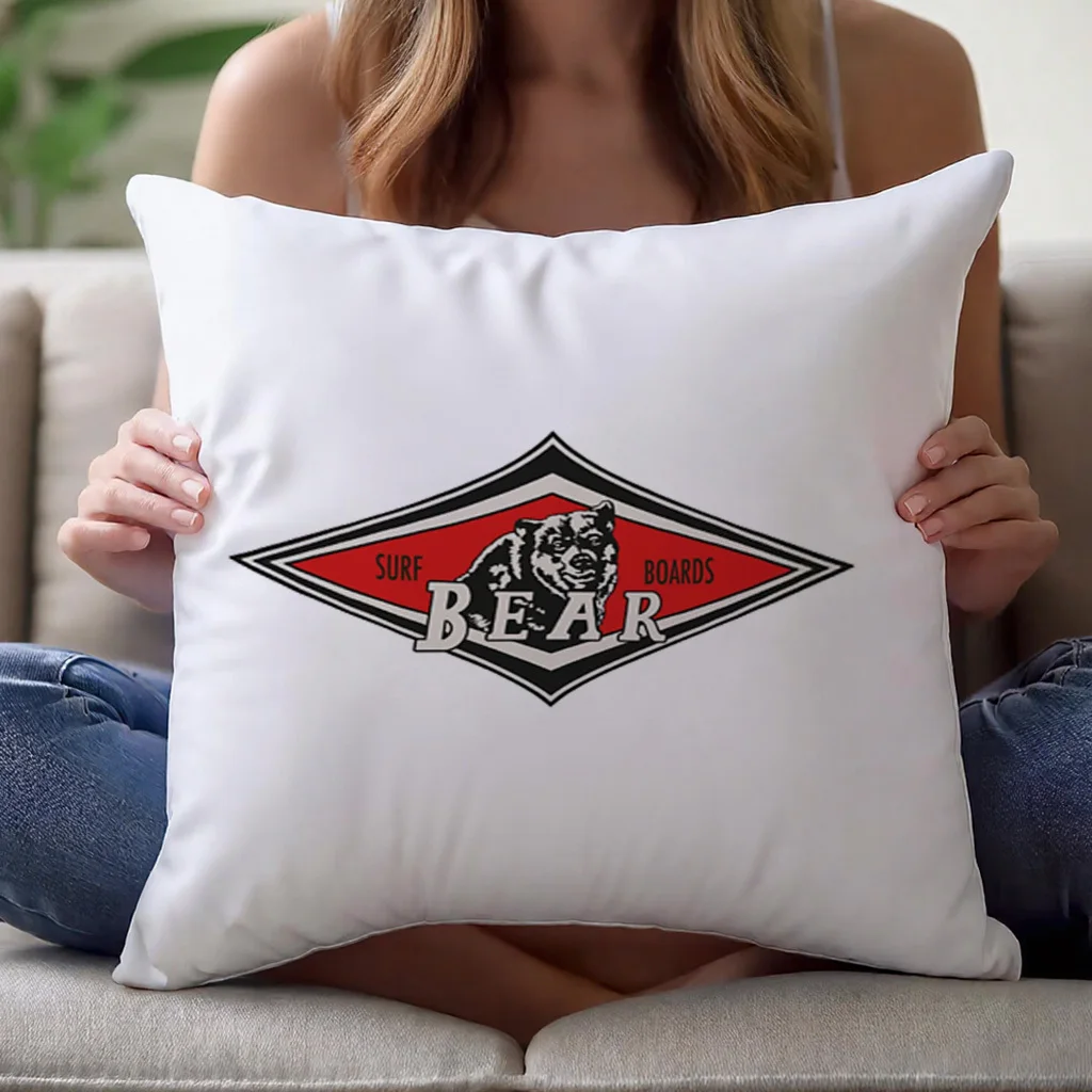 Stylized Animal Motif within Geometric Frame Pillow Cover 45x45cm Bichrome Emblem Design Crimson Charcoal Cream Polyester Case