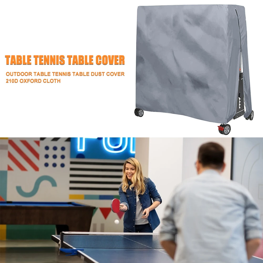 

210D Oxford Fabric Folding Ping Pong Table Cover Dustproof Table Tennis Table Protector Cover Zipper for All Weather Protection
