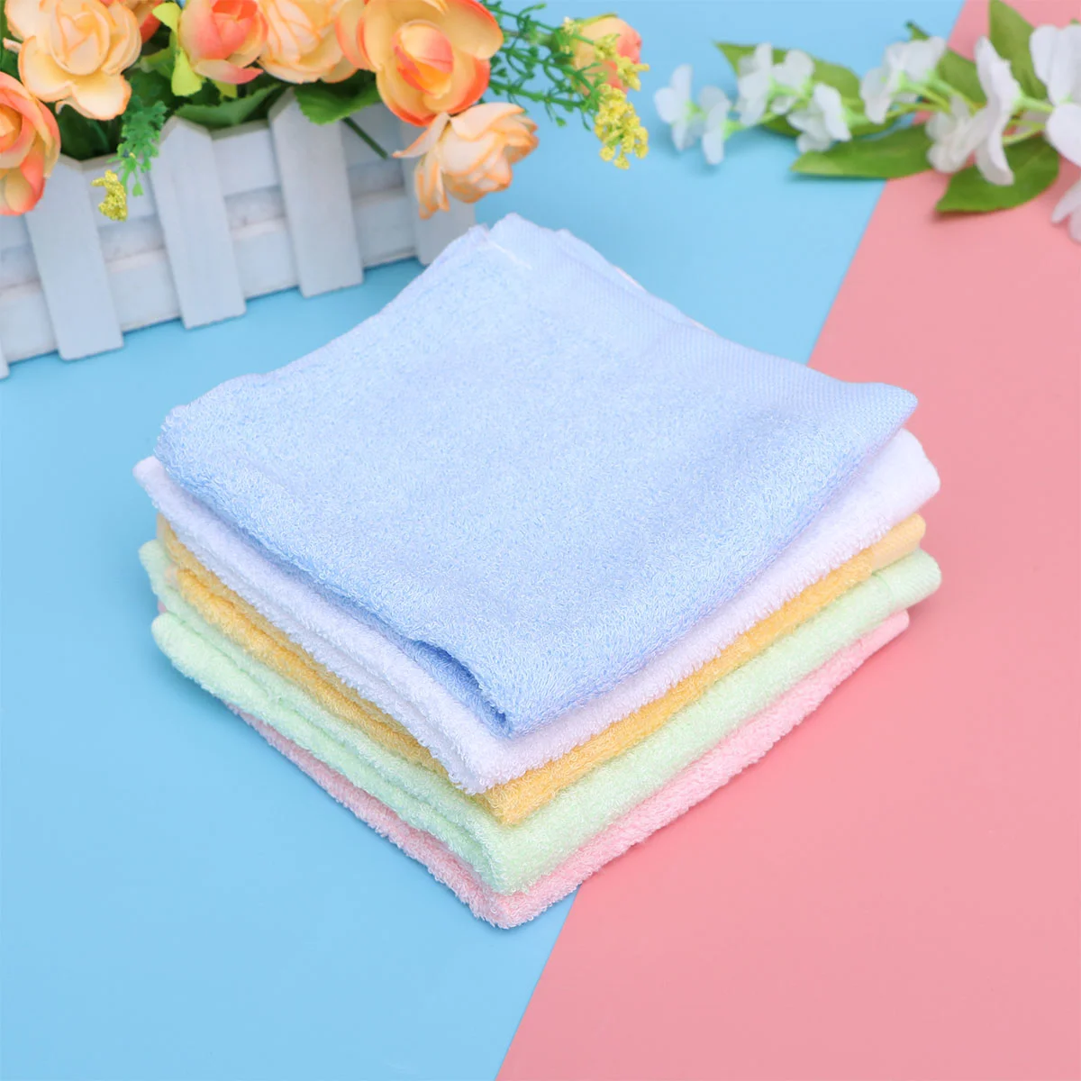 5 Pcs Quicker Dry Than Normal Cloths Baby Washcloth Absorb Water Muslin Burp Bamboo Fiber Bib