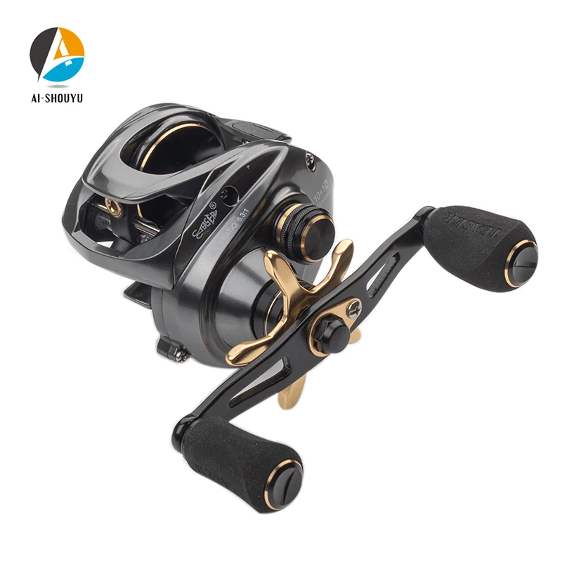 

AI-SHOUYU New Professional Baitcasting Reel 10+1BB 6.3:1 SOUTHPAW Max Drag 12.5KG Bait Casting Fishing Reel For Big Fish