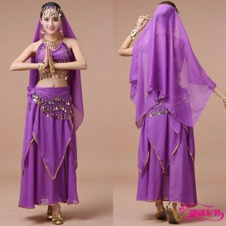 Conjunto de traje de danza del vientre para mujer, ropa india de bollywood, vestido de danza del vientre egipcio