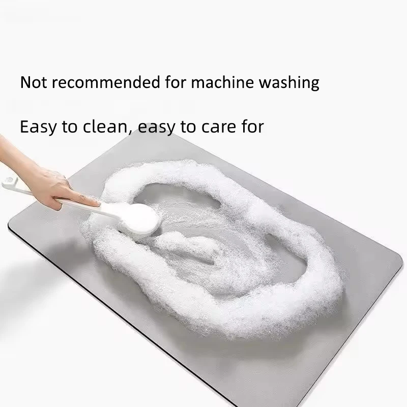 Absorbent Bath Mat Soft Diatomite Mud Mat Non Slip Quick Dry Bathroom Rug-Rubber Thin Bathroom Floor Mats for Shower Room Sink