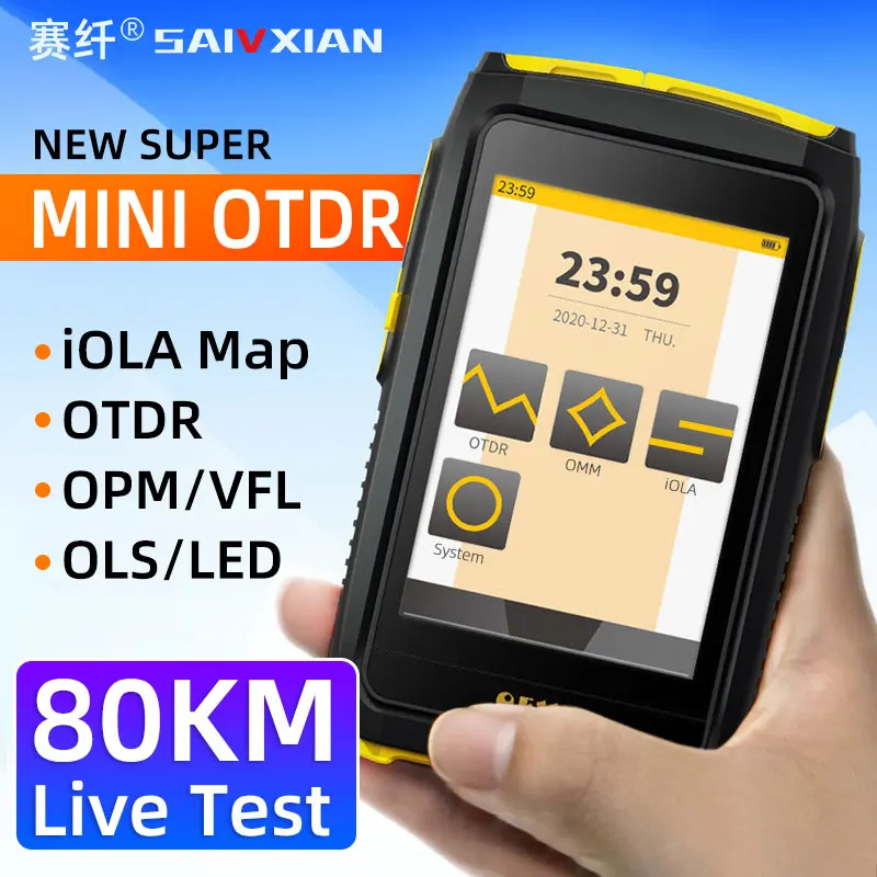 Signal testing MINI OTDR fiber optic live testing fiber optic reflectometer touch screen VFL OLS OPM visual fault locator