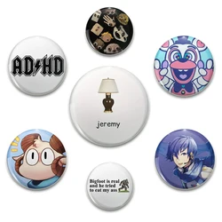58MM Round Soft Button Pins Cute Funny Letter Slogan Creative Brooches Backpack Clothes Decoration Fashion Cartoon Jewelry Gifts