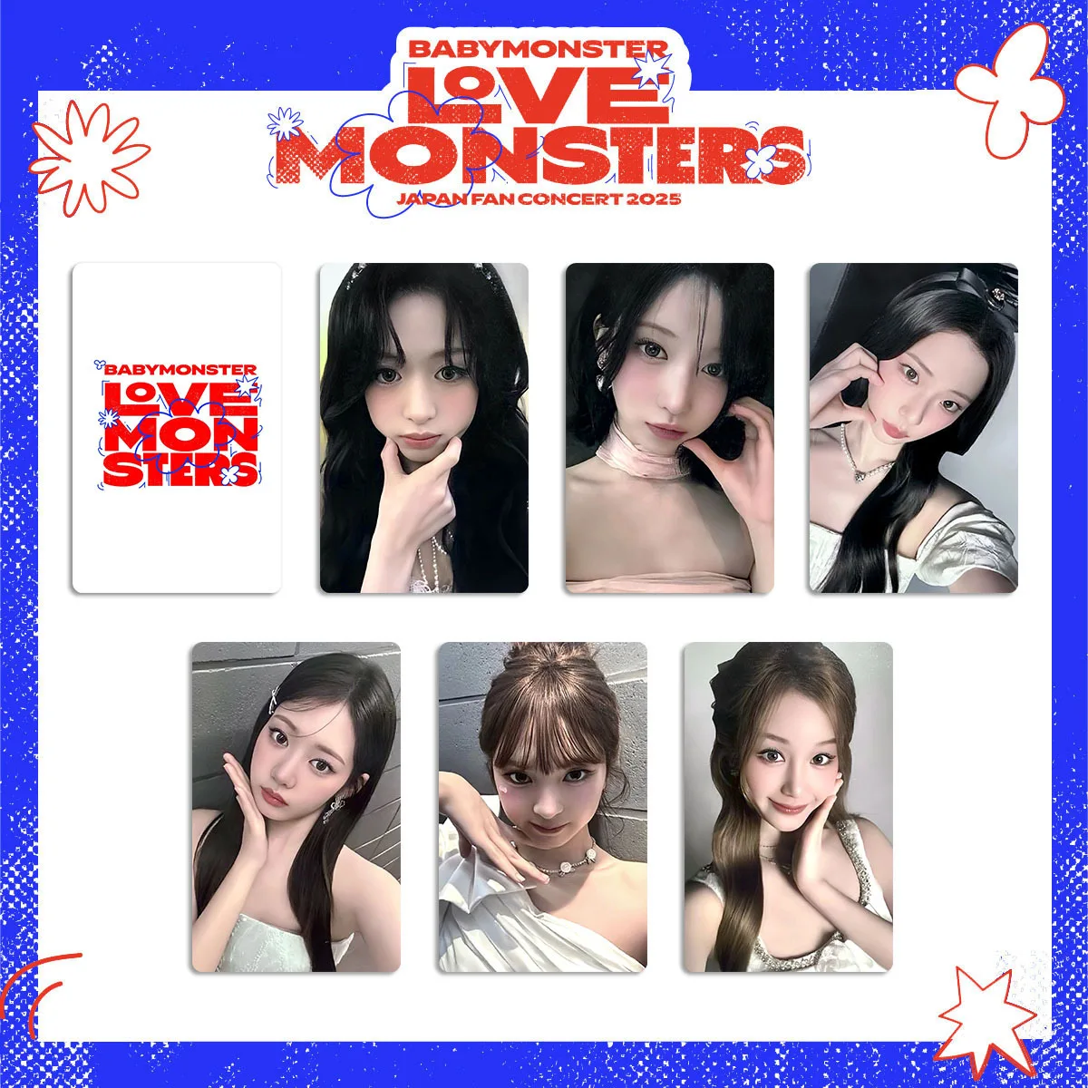 KPOP مجموعة الفتيات الكورية الجنوبية BABYMONSTER اليابان مروحة الحفل بطاقة كاملة الحب الوحش بطاقة صغيرة FC بطاقة خاصة صور المحيطة