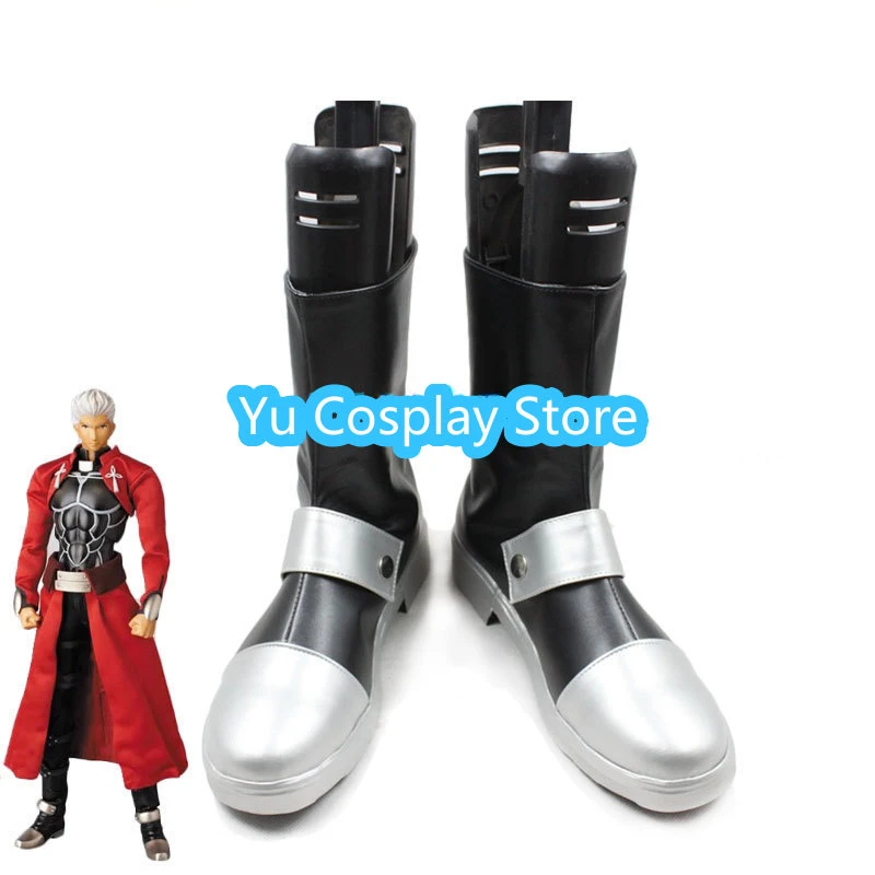 Game Fate Stay Night Archer Emiya Shirou Cosplay Shoes PU Leather Shoes Halloween Carnival Boots Cosplay Props Custom Made